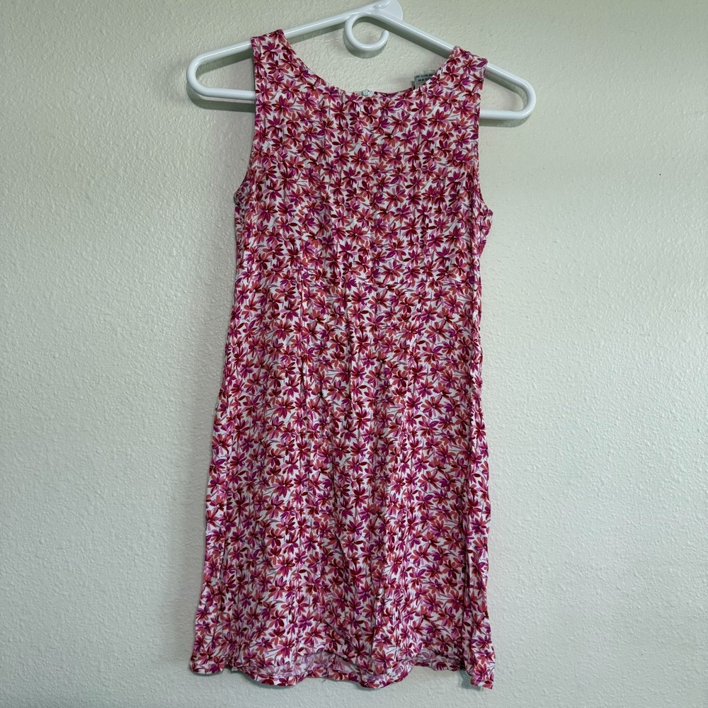 Vintage American Eagle Mini Dress Womens‎ 2 Pink Floral Sleeveless Y2K 90s Sun